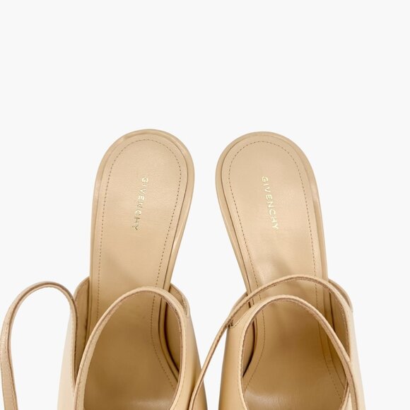 Givenchy Show Beige Leather Slingback Pointed Toe Pumps Heels Size 38 US 8 - Picture 14 of 15